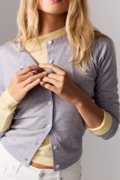ETAM Cuello En V|Chaquetas|Rebeca de lana GRIS CLARO