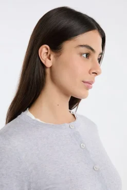 ETAM Cuello En V|Chaquetas|Rebeca de lana GRIS CLARO
