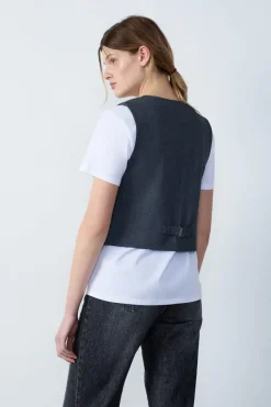 ETAM Chaquetas Sin Mangas|Básicos|Rebeca sin mangas GRIS