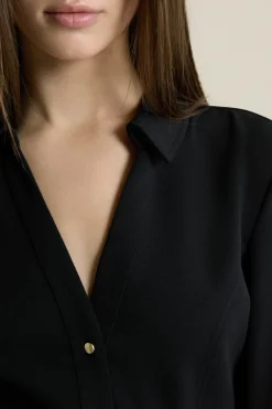 ETAM Vestidos Cortos|Vestidos Lisos|Robe ceinturée NOIR