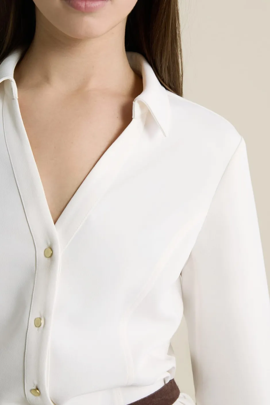 ETAM Vestidos Cortos|Vestidos Lisos|Robe ceinturée ECRU