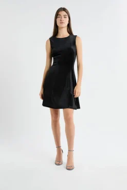 ETAM Vestidos Cortos|Vestidos Lisos|Robe courte en velours NOIR