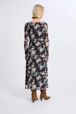 ETAM Vestidos Largos|Vestidos Florales|Robe longue à motifs fleuris IMP FD VIOLET.