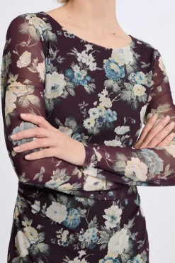 ETAM Vestidos Largos|Vestidos Florales|Robe longue à motifs fleuris IMP FD VIOLET.