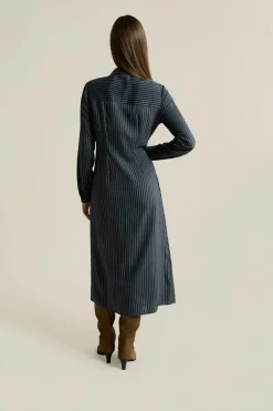 ETAM Vestidos Largos|Vestidos|Robe longue à rayures effet cache-cœur ENCRE