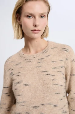 ETAM Vestidos Cortos|Vestidos De Punto|Robe pull en maille TAUPE