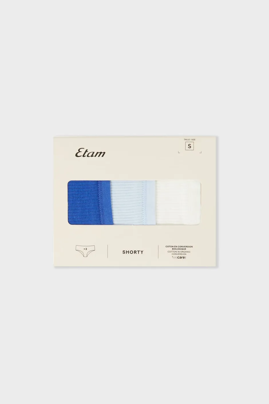 ETAM Culotte|Packs De Braguitas|Set de 3 bragas culottes de algodón AZUL NOCHE