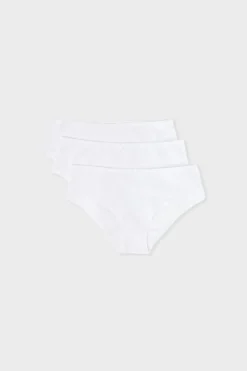ETAM Culotte|Packs De Braguitas|Set de 3 bragas culottes de algodón BLANCO