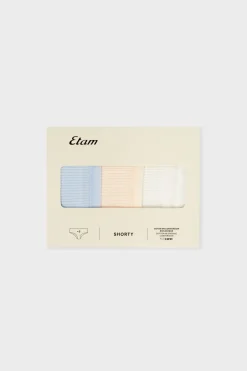 ETAM Culotte|Packs De Braguitas|Set de 3 bragas de algodón CRUDO