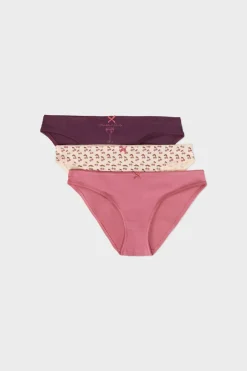 ETAM Braguita|Packs De Braguitas|Set de 3 bragas de algodón MORADO