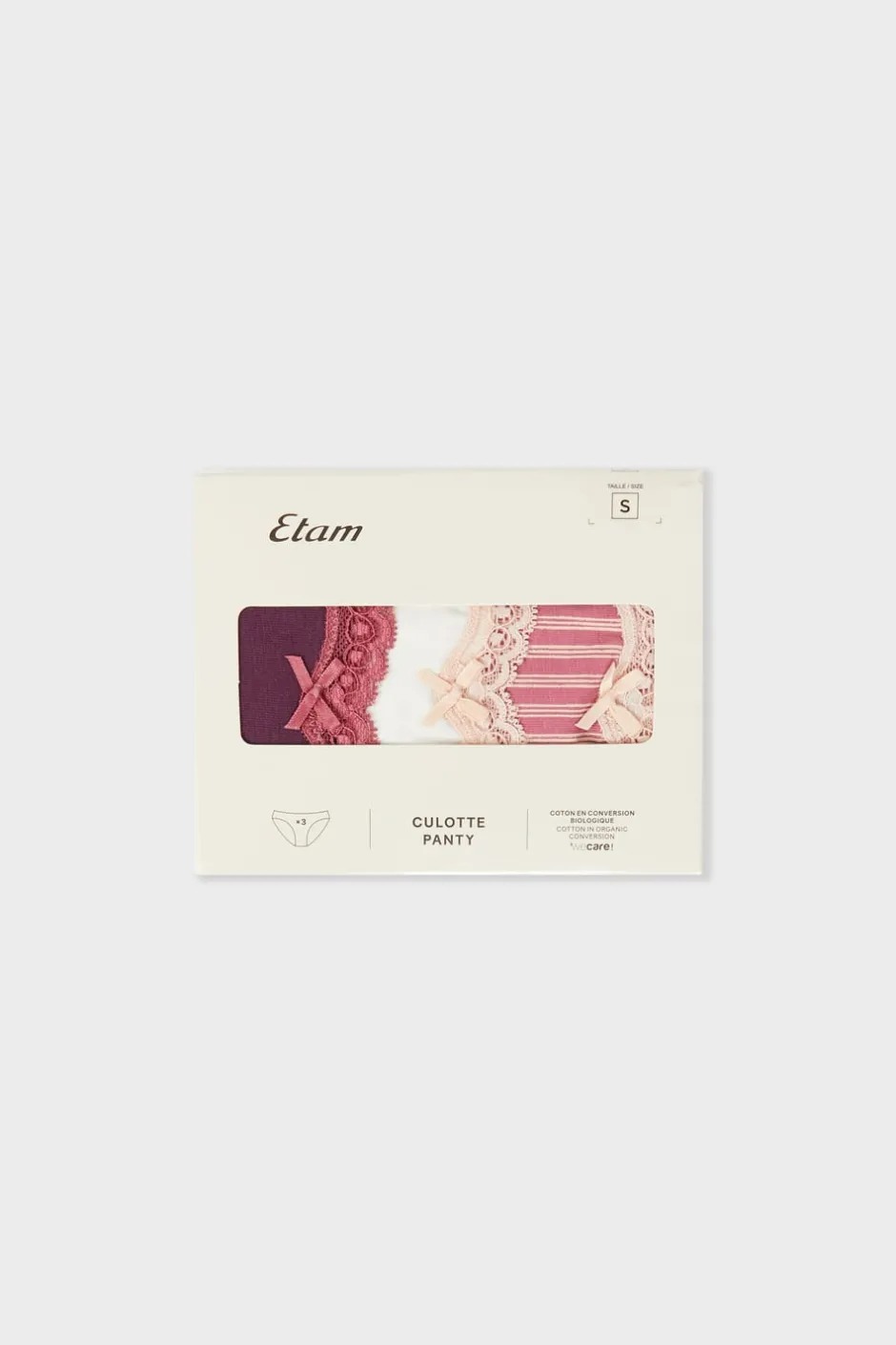 ETAM Braguita|Packs De Braguitas|Set de 3 bragas de algodón MORADO