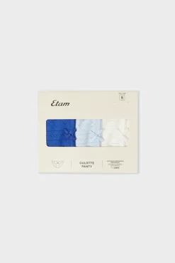 ETAM Braguita|Packs De Braguitas|Set de 3 bragas de algodón AZUL CIELO