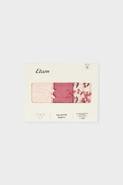ETAM Braguita|Packs De Braguitas|Set de 3 bragas de algodón ROSA EMPOLVADO