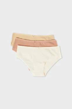 ETAM Culotte|Packs De Braguitas|Set de 3 braguitas culotte de algodón orgánico BLANCO ROTO