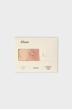 ETAM Culotte|Packs De Braguitas|Set de 3 braguitas culotte de algodón orgánico BLANCO ROTO
