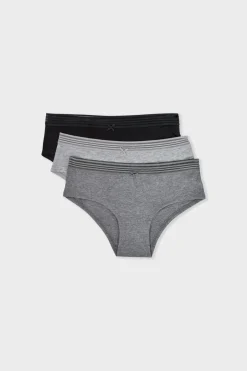 ETAM Culotte|Packs De Braguitas|Set de 3 braguitas culotte de algodón y encaje MULTICOLOR