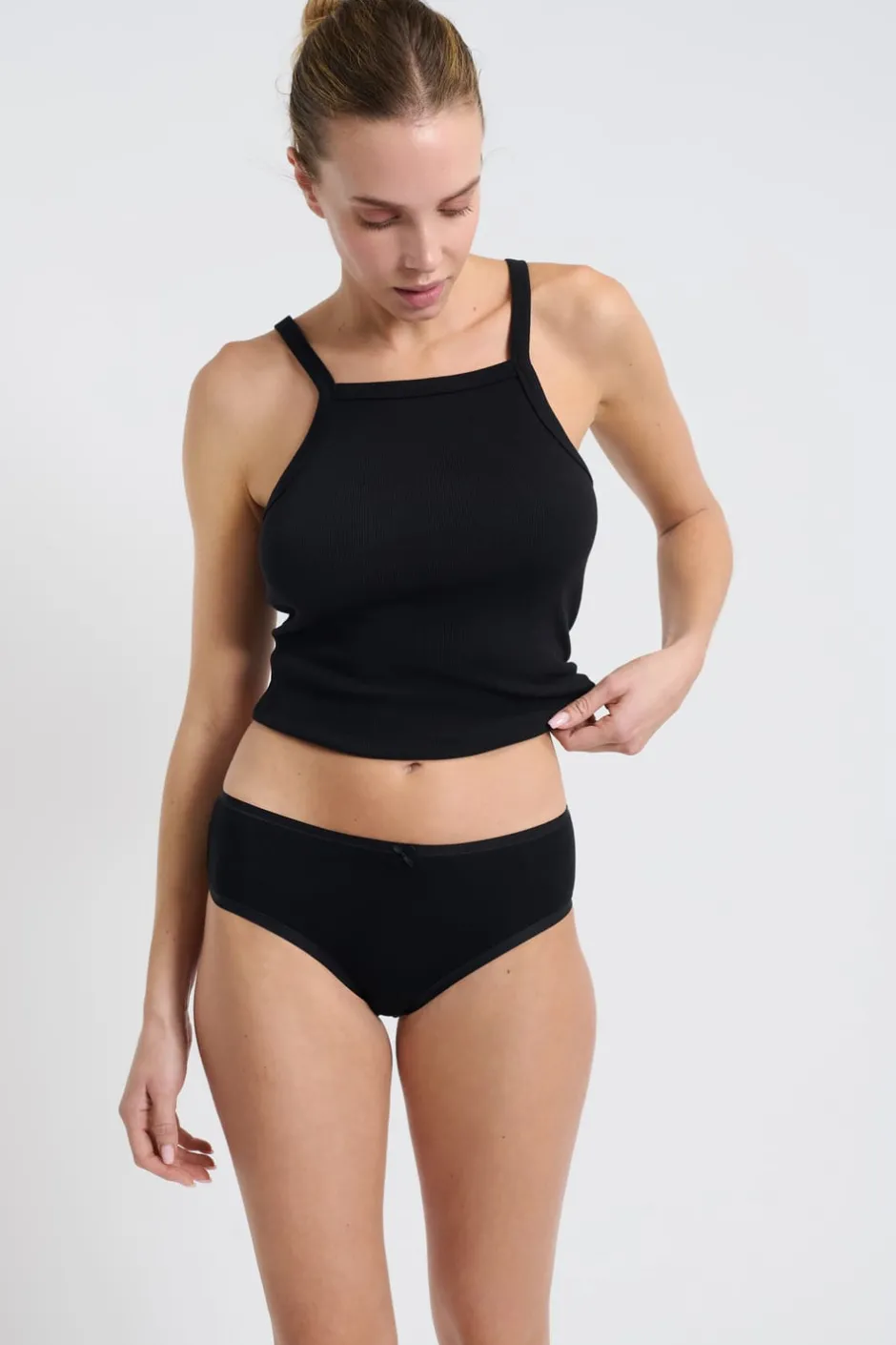 ETAM Culotte|Packs De Braguitas|Set de 3 braguitas culotte de algodón orgánico BLANCO/NEGRO/C.GRIS