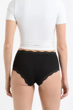 ETAM Culotte|Packs De Braguitas|Set de 3 braguitas culotte de algodón y encaje MULTICOLOR