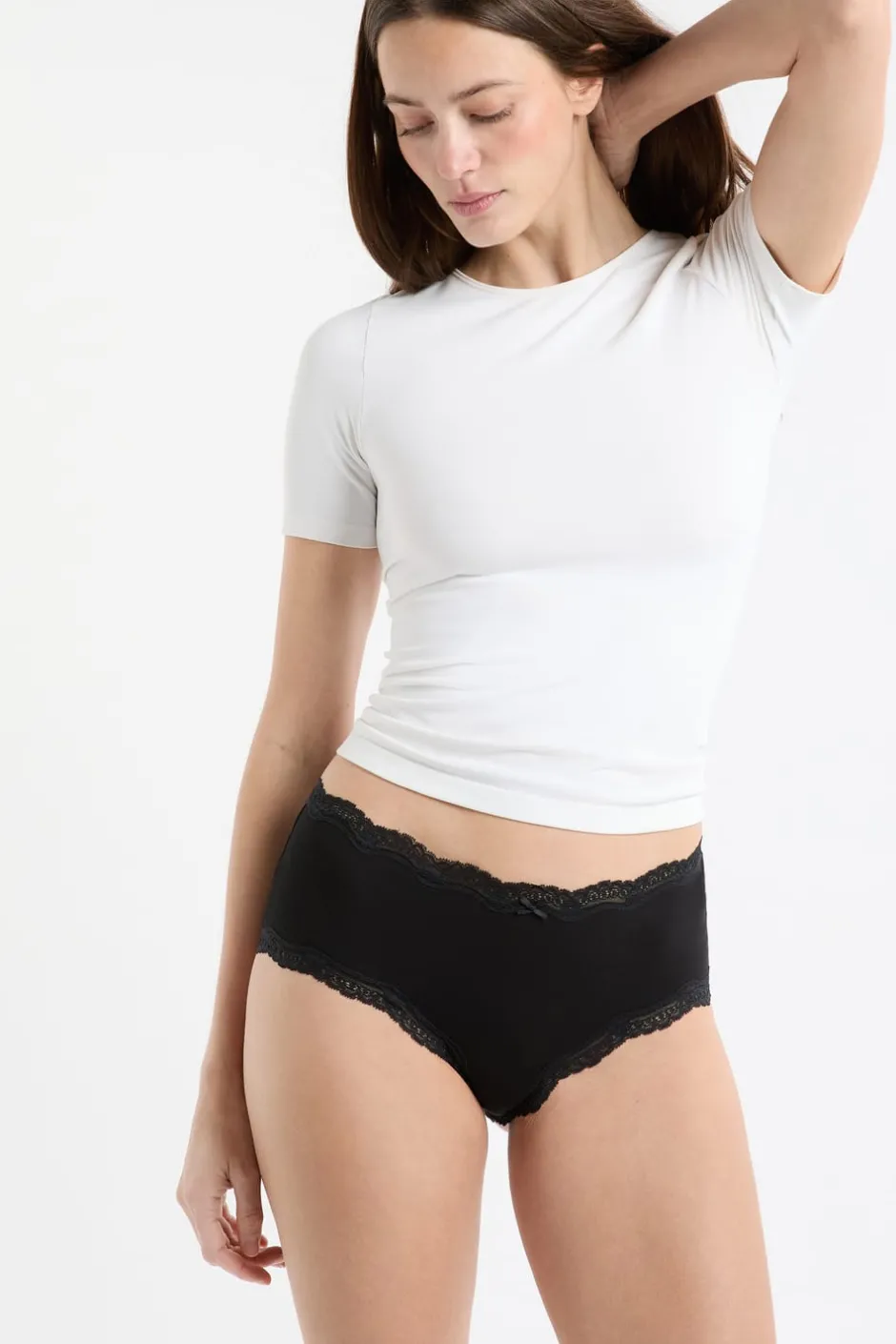 ETAM Culotte|Packs De Braguitas|Set de 3 braguitas culotte de algodón y encaje MULTICOLOR