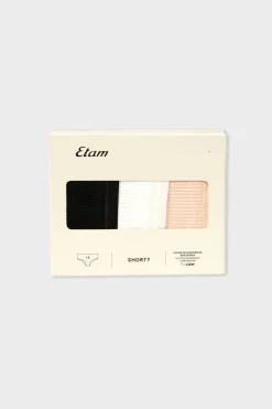 ETAM Culotte|Packs De Braguitas|Set de 3 braguitas culotte de algodón ROSA NUDE