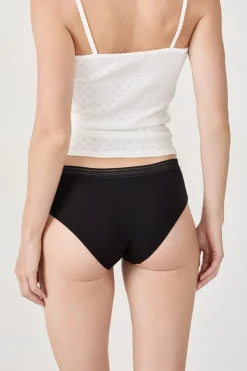ETAM Culotte|Packs De Braguitas|Set de 3 braguitas culotte de algodón y encaje NEGRO