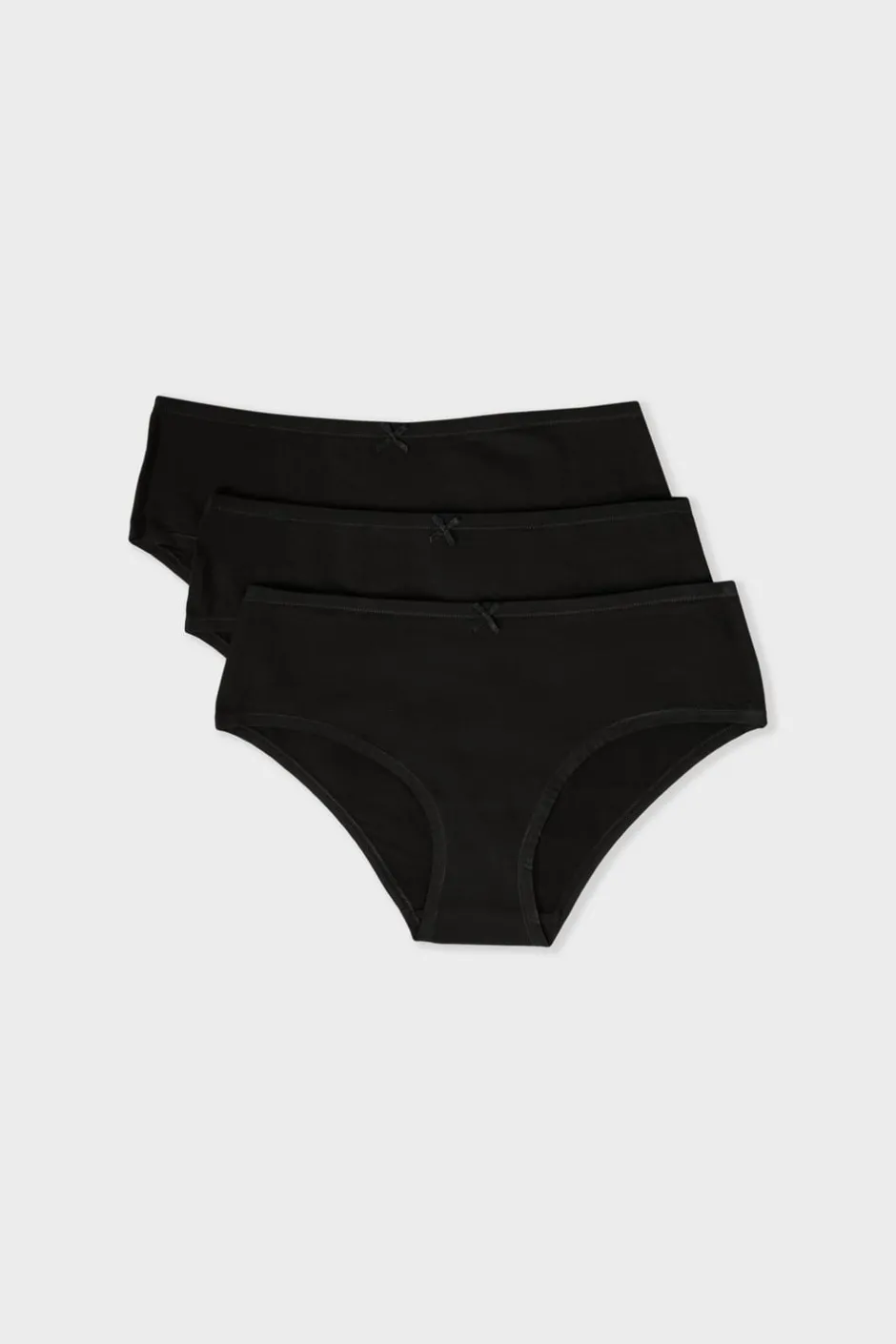 ETAM Culotte|Packs De Braguitas|Set de 3 braguitas culotte de algodón orgánico NEGRO