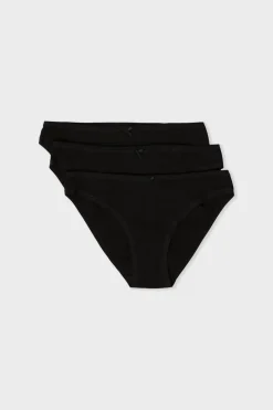 ETAM Braguita|Packs De Braguitas|Set de 3 braguitas de algodón ecológico NEGRO