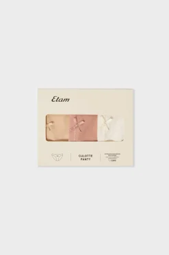 ETAM Braguita|Novedades Braguitas|Set de 3 braguitas de algodón ecológico BLANCO ROTO