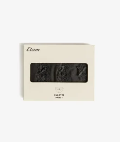 ETAM Braguita|Packs De Braguitas|Set de 3 braguitas de microfibra y encaje NEGRO