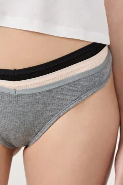 ETAM Tanga Brasileño|Novedades Braguitas|Set de 3 tangas de algodón MULTICOLOR
