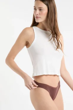 ETAM Tanga Brasileño|Packs De Braguitas|Set de 3 tangas de algodón BEIGE