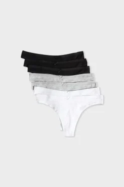 ETAM Packs De Braguitas|Set de 7 tangas de algodón MULTICOLOR