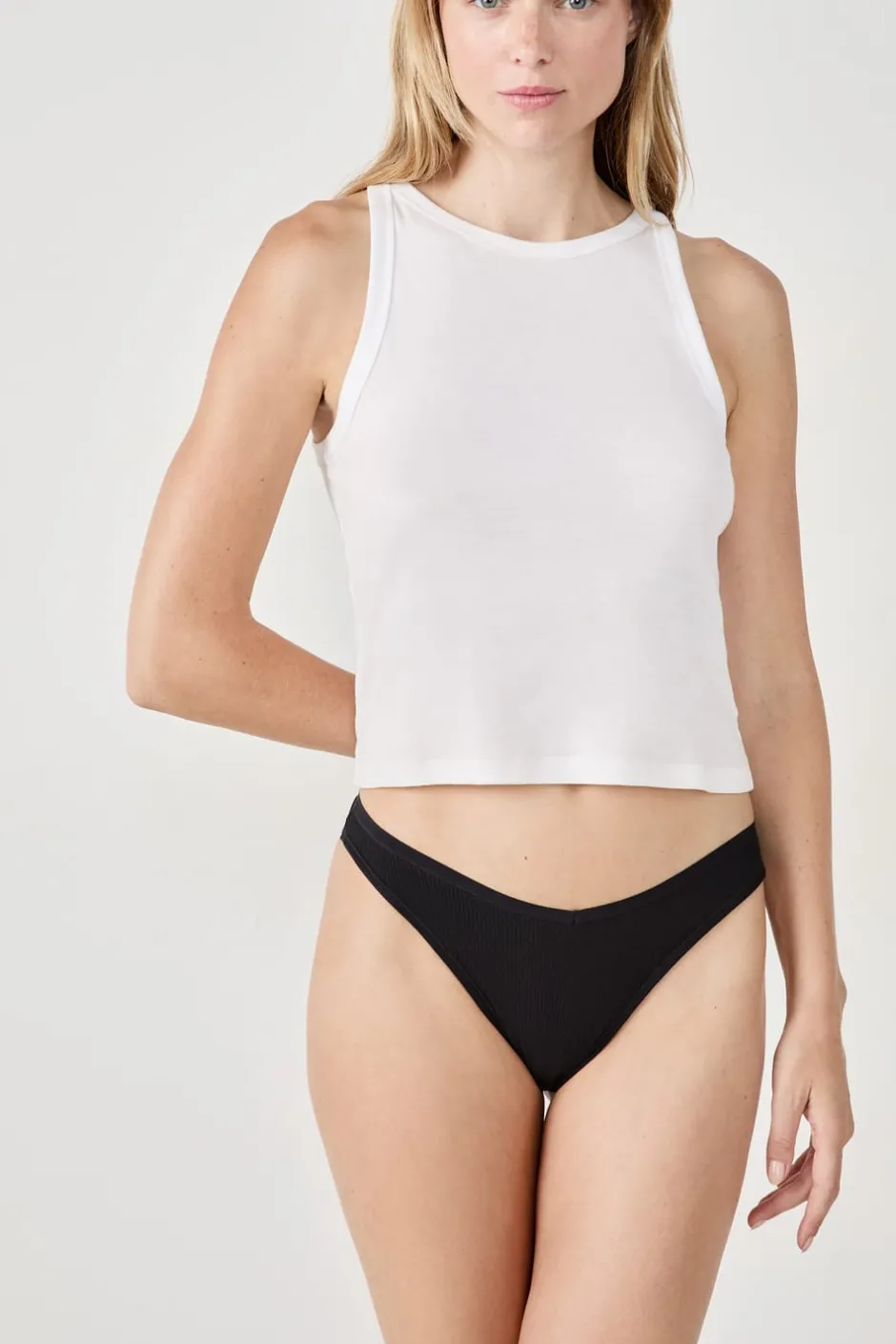 ETAM Tanga Brasileño|Packs De Braguitas|Set de 3 tangas de algodón NEGRO