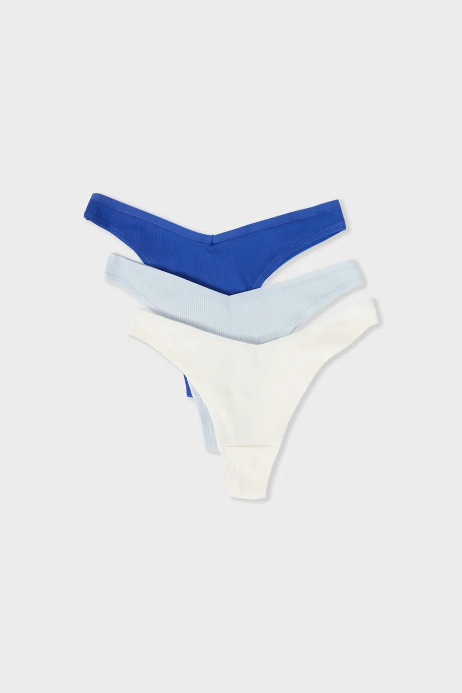 ETAM Tanga Brasileño|Packs De Braguitas|Set de 3 tangas de algodón AZUL NOCHE