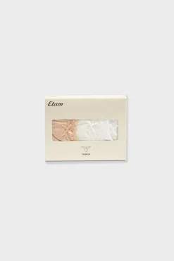 ETAM Tanga Brasileño|Packs De Braguitas|Set de 3 tangas de microfibra y encaje MULTICOLOR