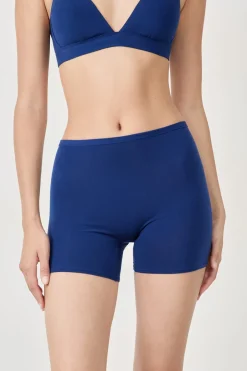 ETAM Culotte|Short ciclista de algodón orgánico elástico MARINO