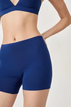 ETAM Culotte|Short ciclista de algodón orgánico elástico MARINO
