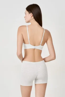 ETAM Culotte|Novedades Braguitas|Short ciclista de algodón orgánico elástico PLATA