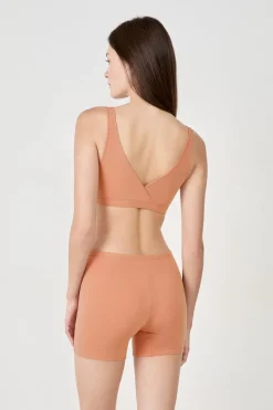 ETAM Culotte|Short ciclista de algodón orgánico elástico ROSA EMPOLVADO