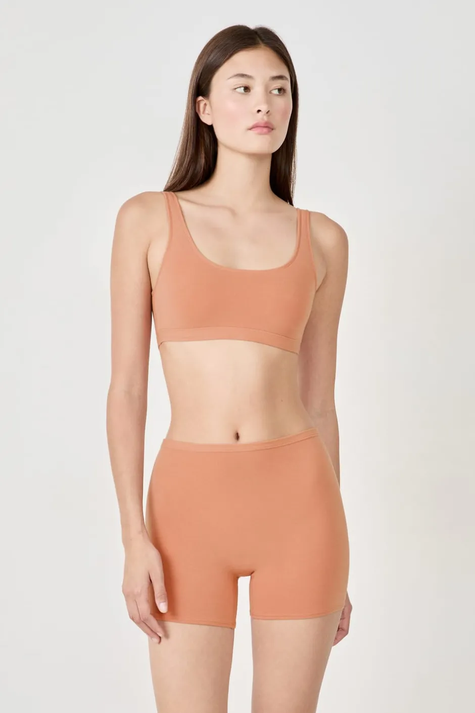 ETAM Culotte|Short ciclista de algodón orgánico elástico ROSA EMPOLVADO