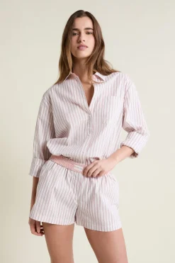 ETAM Los Pijamas Más Responsables|Partes De Abajo De Pijama|Short de pyjama à rayures avec coton ROSE