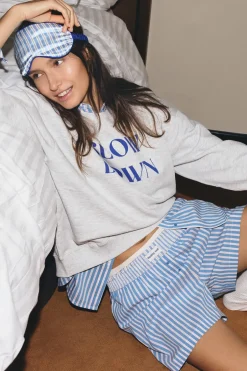 ETAM Los Pijamas Más Responsables|Partes De Abajo De Pijama|Short de pyjama à rayures avec coton BLEU