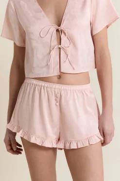 ETAM Partes De Abajo De Pijama|Short de pyjama satiné IMP FOND ROSE