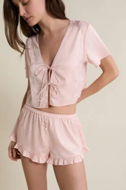 ETAM Partes De Abajo De Pijama|Short de pyjama satiné IMP FOND ROSE