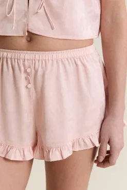 ETAM Partes De Abajo De Pijama|Short de pyjama satiné IMP FOND ROSE