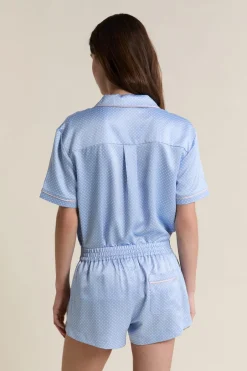 ETAM Partes De Abajo De Pijama|Short de pyjama satiné à pois IMP BLEU VERT