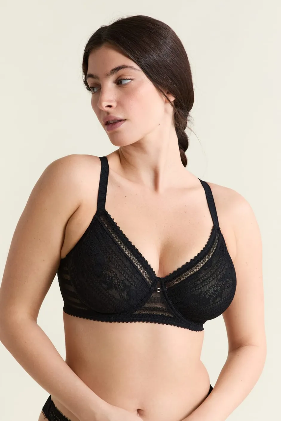 ETAM Sujetadores De Encaje|Sujetadores Talla Grande: Copas D-G|Soutien-gorge minimizer effet -1 taille NOIR