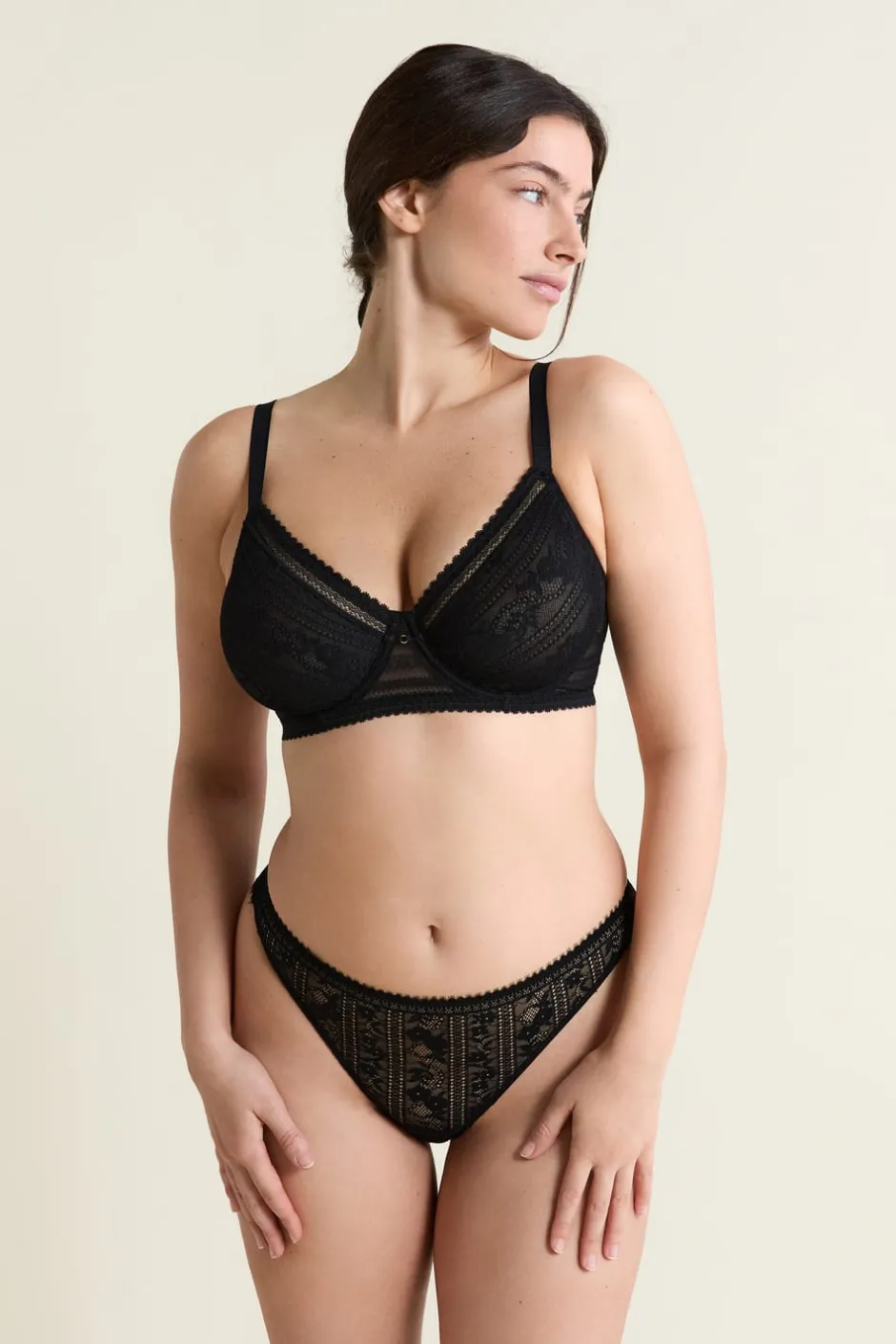 ETAM Sujetadores De Encaje|Sujetadores Talla Grande: Copas D-G|Soutien-gorge minimizer effet -1 taille NOIR