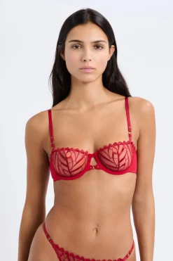 ETAM Balconette|Soutien-gorge N.9 - Balconnet en broderie ROUGE