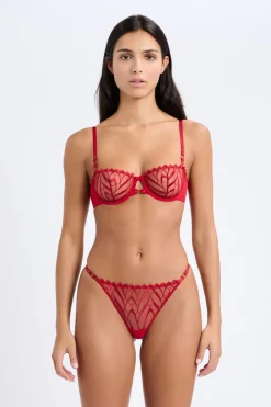 ETAM Balconette|Soutien-gorge N.9 - Balconnet en broderie ROUGE